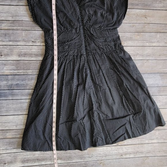 Rabbit Designs Black Sleeveless Polkadot Lined Dress Women's Size 14 963 - Picture 6 of 8